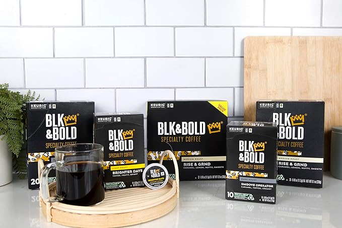 BLK &amp Bold Smoove Operator Keurig Single Serve K-Cup Coffee Pods Premium Dark Roast 100% Arabica Beans 60 Count (6 Packs of 10)