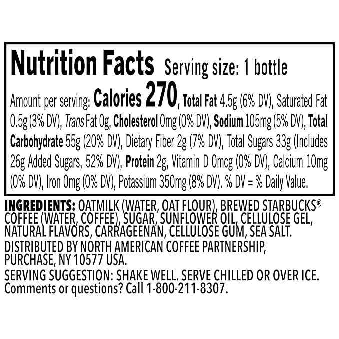 Starbucks Oatmilk Frappuccino Coffee Drink Caramel Waffle Cookie Oat Milk 13.7 fl oz Bottles (12 Pack) Iced Coffee