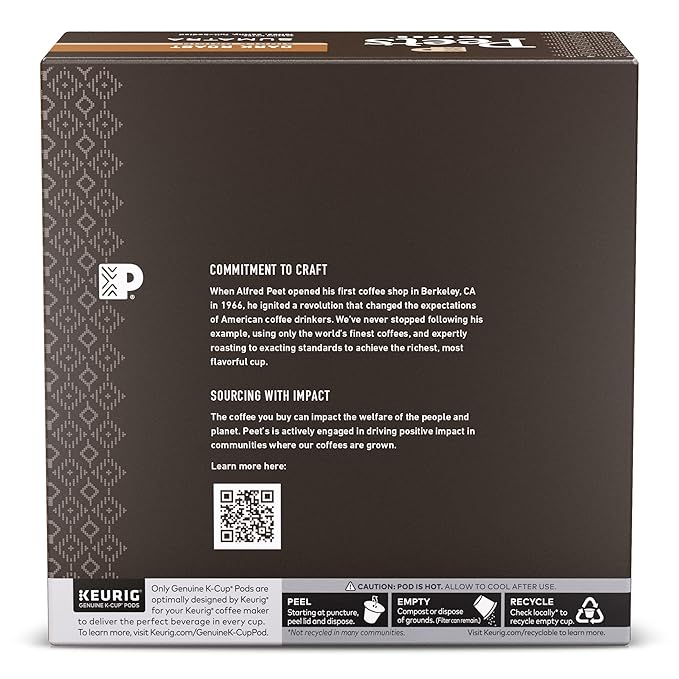 Peet's Coffee Dark Roast Single Serve Coffee Pods 100% Arabica Coffee - Single Origin Sumatra 32 Count (1 Box of 32 Pods)