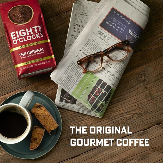 Eight O' Clock Coffee Blueberry Waffle Ground Coffee Medium Roast 11 Ounce (Pack of 6) - Fruity Toasty Buttery