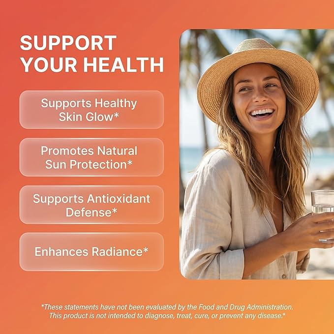 MelaVibe Astaxanthin Internal Tanning Liquid Drops Lycopene PABA L-Tyrosine Grape Seed Extract Vitamin a c d Drops VIT E AMLA Flax Seed Omega 3 Copper Peach Mango Flavor By Clean Nutra