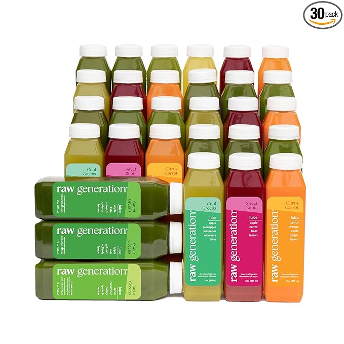 Raw Generation 5-Day Debloat Reset Cleanse – Plant-Based Nutritional Reset for Bloating &amp Digestive Comfort | Cold-Pressed Raw Juice Program to Help You Feel Lighter &amp Less Puffy