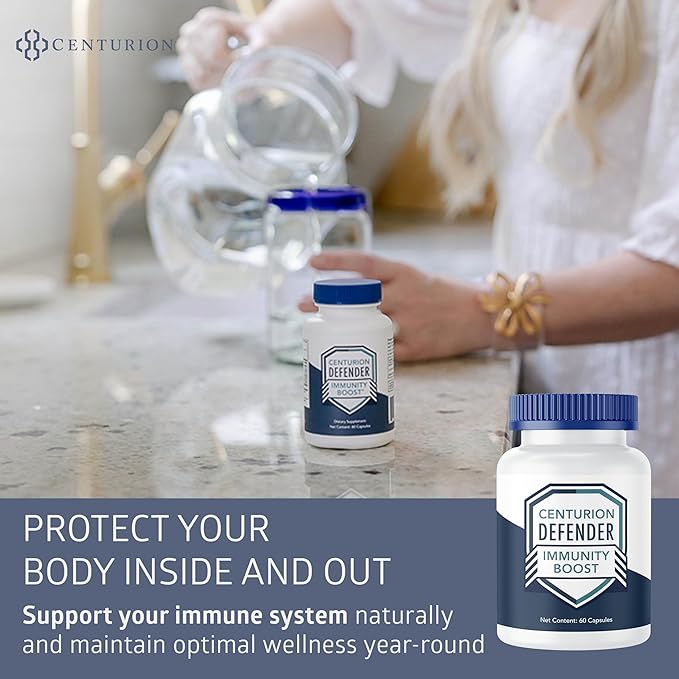 Centurion Labs Defender Immunity Boost 5-in-1 Powerful Blend of Quercetin Zinc Vitamin D Vitamin C Copper to Help Support Overall Health 60 Caps
