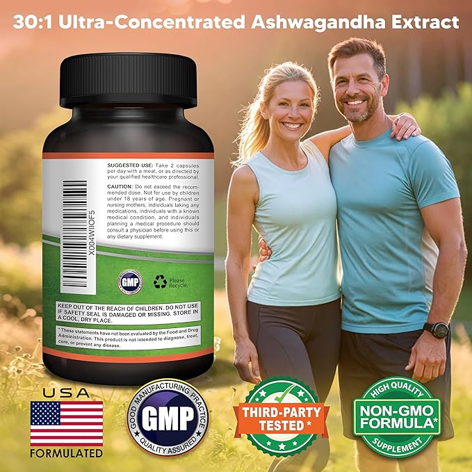 aSquared Nutrition Ashwagandha Supplements for Men &amp Women + Shilajit &amp Saffron - 120 Capsules - Pure Root Powder Complex - Pills Alternative to Gummies &amp Drops