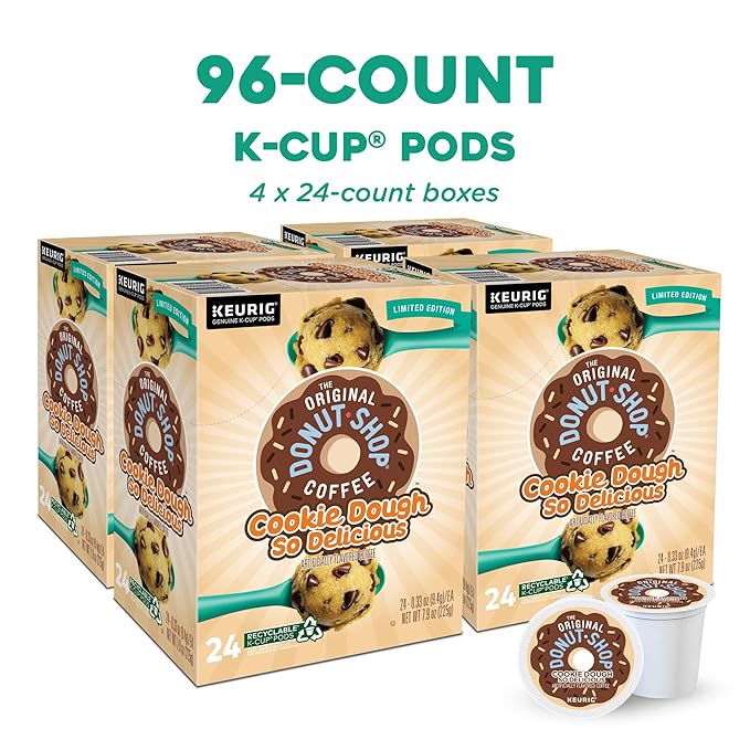 The Original Donut Shop Cookie Dough So Delicious Keurig Single Serve K-Cup Pods Flavored Coffee 96 Count