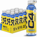Cellucor C4 Energy Non-Carbonated Zero Sugar Energy Drink Pre Workout Drink + Beta Alanine Icy Blue Razz 12 Fl Oz (Pack of 12)