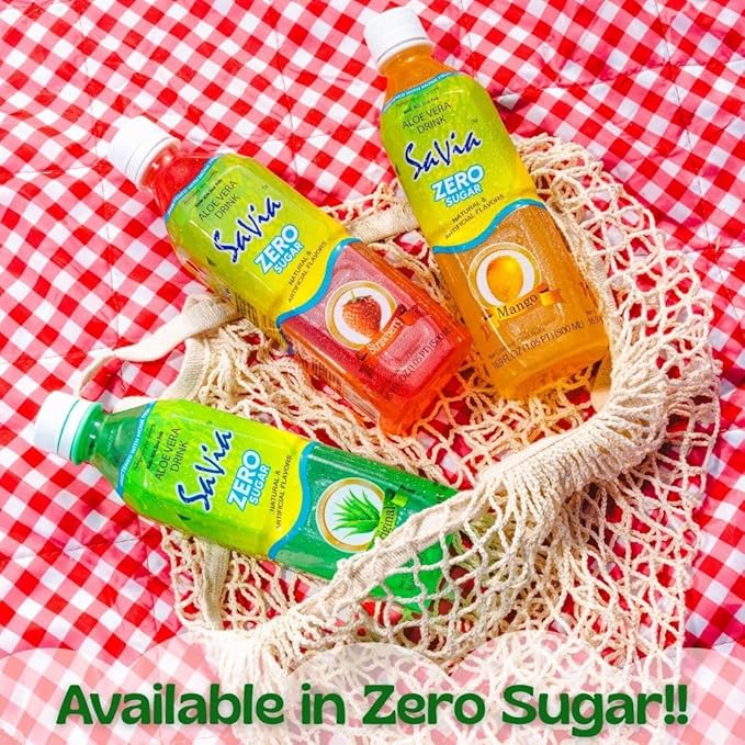 Savia - Pear Aloe Vera Drink Quality Aloe-Based Beverage Made with Real Aloe Pulp &amp Natural Delicious &amp Refreshing Vegetarian Gluten-Free Fat-Free (16.9oz 12-Pack)