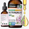 BIO KRAUTER® Astragalus for Immune Support - Vegan Astragalus Root Herbal Supplements 685 mg for Daily Wellness - Liquid Extract 2 Fl.Oz. 28 Days of Supply Alcohol &amp Sugar Free