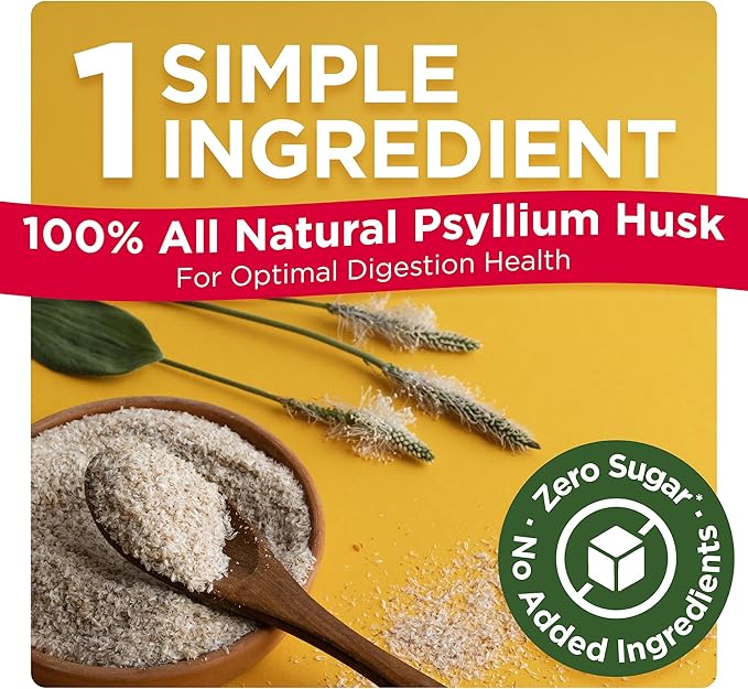 Konsyl Daily Psyllium Fiber Powder - 19oz 90 Servings Natural Unflavored Soluble Dietary Fiber Supplement - Psyllium Husk Prebiotic for Digestive Support and Gut Health - Sugar Free Keto &amp Vega