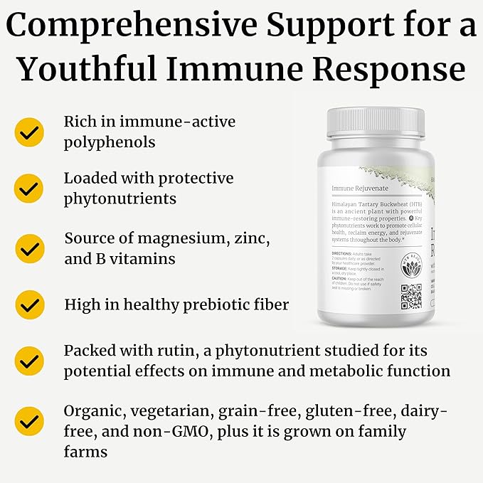 BIG BOLD HEALTH HTB Immune Rejuvenate - Polyphenols Supplement for Immune Support with Himalayan Tartary Buckwheat - Gluten Free Dairy Free Non-GMO Formula - 120 Vegetarian Capsules (2 Month Supply)