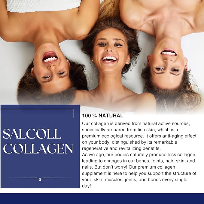 Salcoll Pure Marine Collagen Skin Capsules (120 Count) – Anti-Aging Supplement for Women &amp Men Boosts Collagen Reduces Wrinkles Supports Skin Hair &amp Nails with Hydration &amp Nourishment
