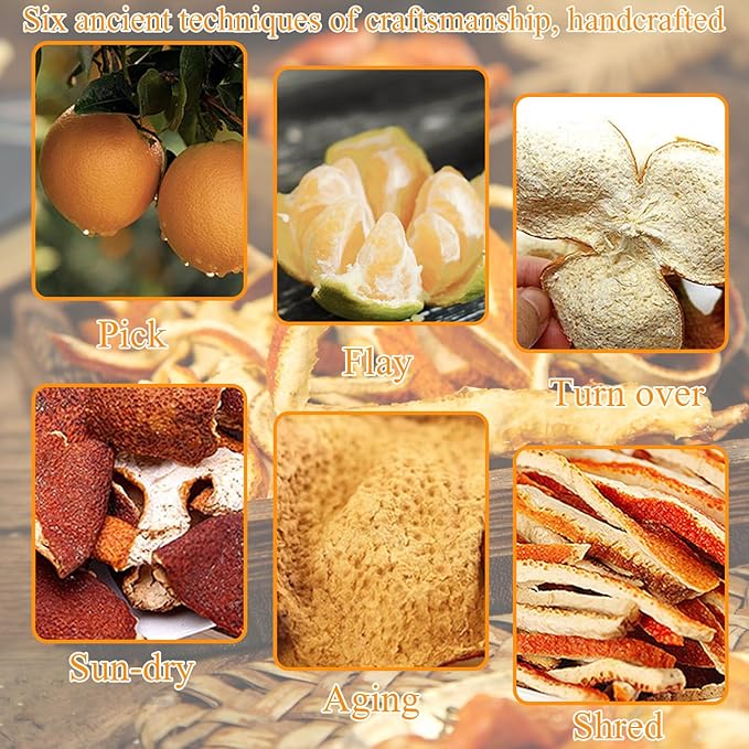 Lingyunxi Dried Orange Peel Tea Dried Tangerine Peel for Tea Aged Mandarin Peel Citrus Chen Pi Si for Cooking 橘皮 陈皮 橘皮丝 陳皮丝
