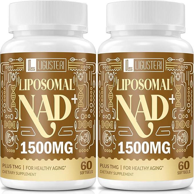 1500 MG Liposomal NAD+ 98%+ Absorption NAD+ Supplement for Women &amp Men with TMG for Aging Defense Cellular Energy Heart &amp Brain Function Longevity 120 Softgels