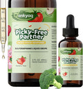 Kids Sulforaphane Supplement Broccoli Sprout Extract Liquid Kids Appetite Booster ( ages 1+) &amp Vegetable Nutrition Gap in Picky Eaters Veggie Supplements with Strawberry Flavor - No Sugar Veg