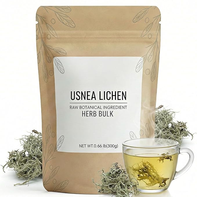 Usnea Lichen Herb Bulk – Wild Harvested Dried Usnea Barbatab (Old Man’s Beard) for Herbal Tea Crafting &amp Apothecary Use