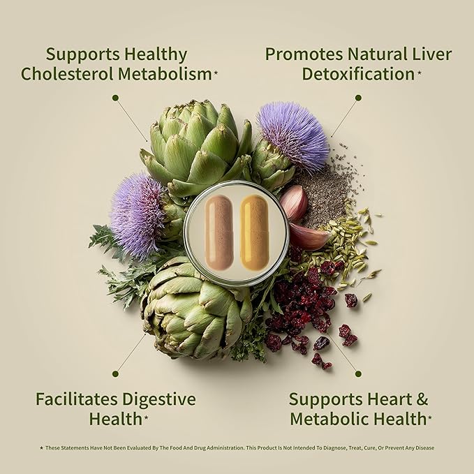 Snap Supplements Liver Health &amp Cholesterol Health Supplement Bundle with Milk Thistle Resveratrol Dandelion to Support Liver Digestive and Metabolic Health 60 Capsules Each (30-Day Supply)