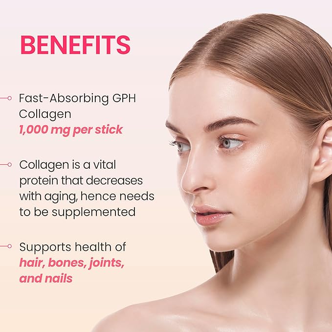 K-Nutra K-Collagen Soft Peach (15.9oz 30 Sticks) - Holiday Gifts - Skin Hair Nail Health Tasty Jelly Fast Absorption. Low-Molecular Marine Collagen Vitamin C