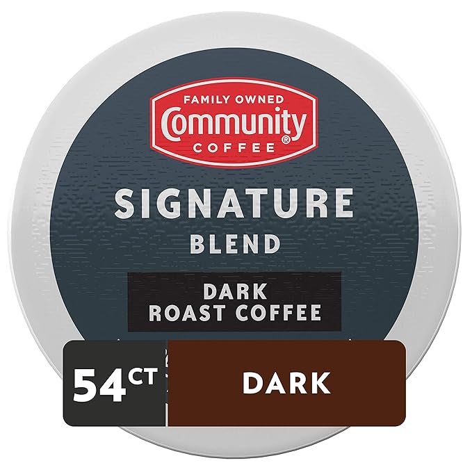 Community Coffee Signature Blend 54 Count Coffee Pods Dark Roast Compatible with Keurig 2.0 K-Cup Brewers Box of 54 Pods