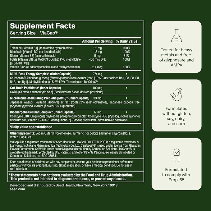 Seed PM-02 Sleep + Restore &amp AM-02 Energy + Focus Bundle - Sleep Aid and Nootroptic Supplment for Women and Men - Vegan - 30-Day Supply
