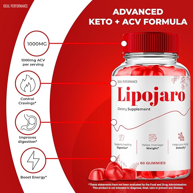 LipoJaro Keto ACV Gummies LipoJaro ACV Supplement Gummies - Maximum Strength LipoJaroKeto+ ACV Gummys All Natural Support Formula Keto+ACV Advanced Formula Lipo Jaro Reviews (2 Pack)
