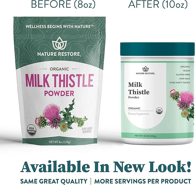 Nature Restore USDA Certified Organic Milk Thistle Seed Powder 10 Ounces Packaged in California