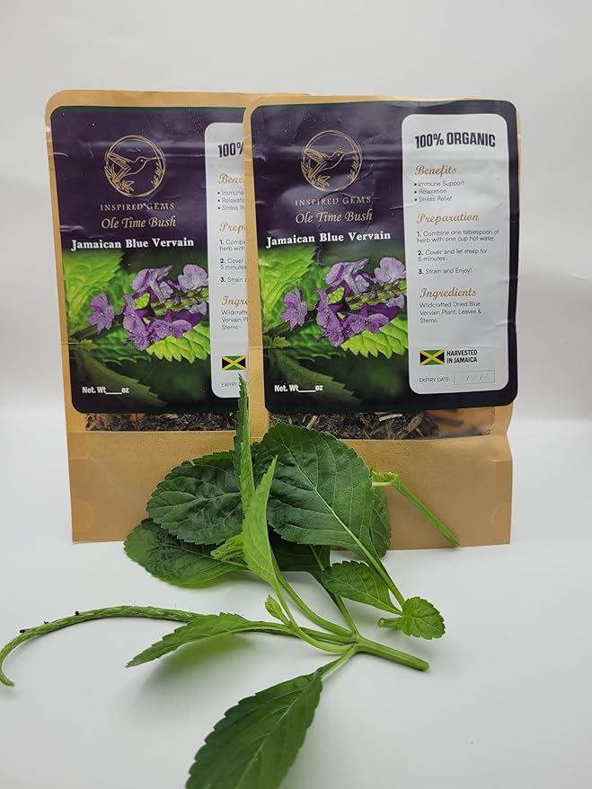 100% Jamaican Blue Vervain organic tea-2Pack-.handpicked in Jamaica- Blue Vervain herb Jamaica Bush tea Jamaican Herbs