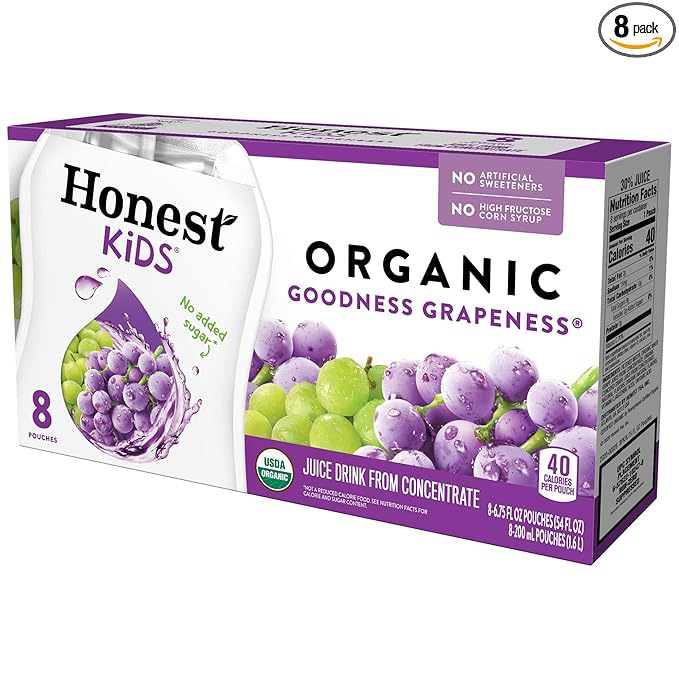 Honest Kids Goodness Grapeness Grape Fruit Juice 6.75 Fl Oz (pack of 8)