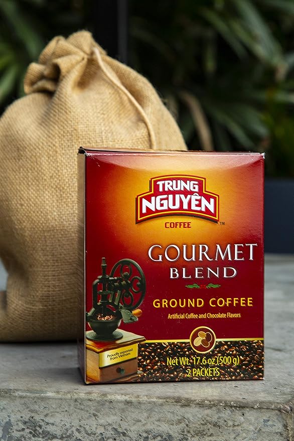 Trung Nguyen — Gourmet Blend — Roasted Ground Coffee Blend — Strong and Bold — Robusta Arabica Excelsa &amp Catimor — Notes of Chocolate Spices &amp Fruit — Vietnamese Coffee 17.6oz (Pack of 3)