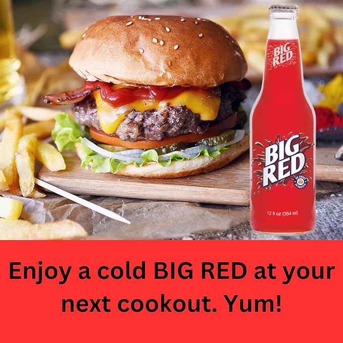 Generic Big Red | 24 Pack of Big Red Soda with Real Sugar | 12 oz Glass Bottles in 24 Pack with Crazy Soda Pop Bottle Opener (24 pack)