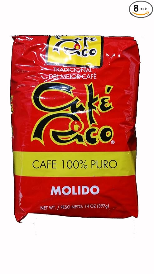 Cafe Rico Puerto Rican Ground Coffee 8 Bags of 14oz each (8 Pack)