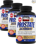 Force Factor Prostate Ultimate Prostate Health Supplement for Men with Nettle &amp Saw Palmetto #1 Urologist Recommended Ingredient to Support Urinary Flow Bladder Emptying 180 Caps (Pack of 3)