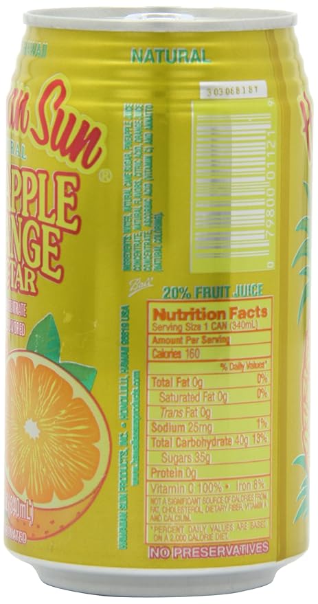 Hawaiian Sun Nectar Pineapple-Orange 11.5 Fl Oz (Pack of 24)