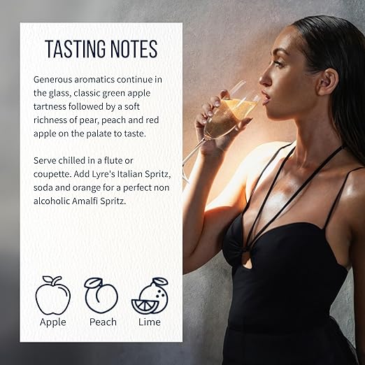 Lyre's Classico Grande Non Alcoholic Sparkling Wine Award-Winning Zero Alcohol Wine with Only 1.1g Sugar per Fl Oz and 45 Calories per serve (25.4 Fl Oz)