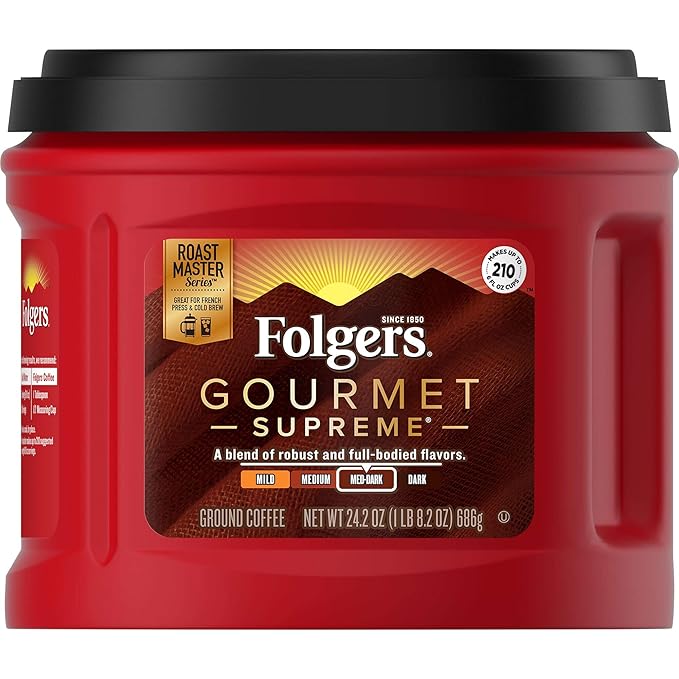 Folgers Gourmet Supreme Medium Dark Roast Ground Coffee 24.2 Ounces