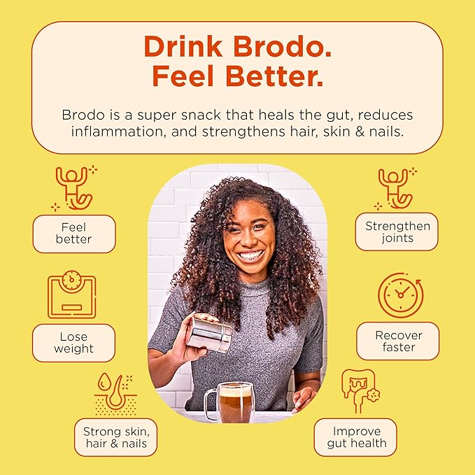 Brodo Deeply Rooted Organic Chicken Broth with Turmeric &amp Ginger Nutrient-Rich Chicken Bone Broth Organic High in Protein and Collagen for Wellness and Cooking (6x 8.3 oz. Pouches)