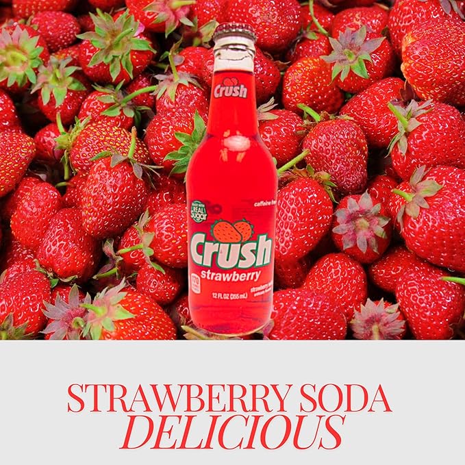 Crush Soda Variety Pack | Crush’s Most Popular Soda Flavors | Real Cane Sugar | Caffeine Free | 12 oz Glass Bottles with Crazy Soda Pop Bottle Opener (12 Pack)