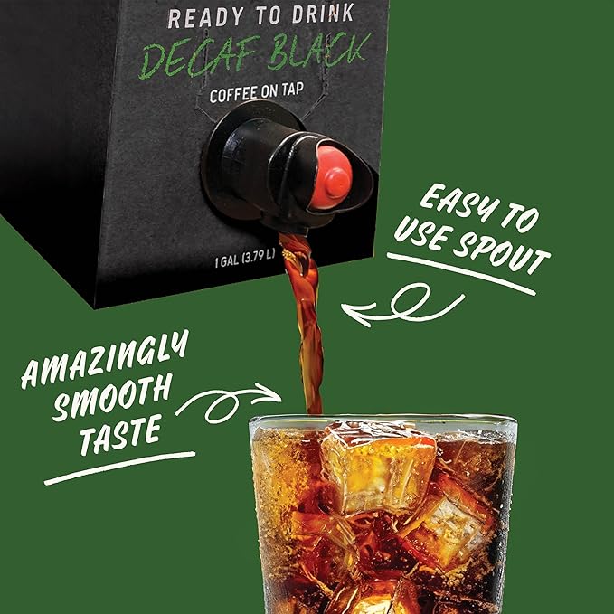 Java House Cold Brew Coffee on Tap (Pack of 2) – Premium 100% Arabica Decaf – Smooth Decaf with Chocolate &amp Caramel Notes – 1 Gallon Box (16 Servings) – Ready to Drink No Caffeine No Brewing Req