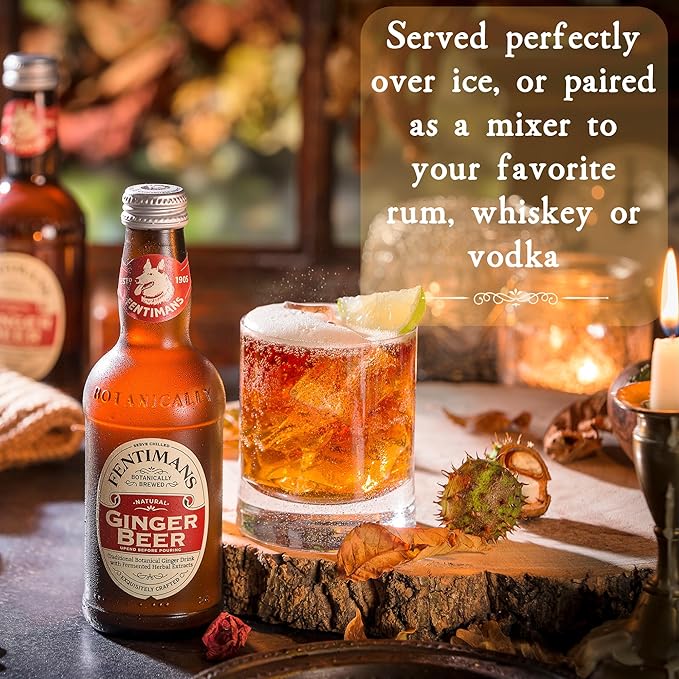 Fentimans Sparkling Ginger Beer - Ginger Ale Ginger Beer Non Alcoholic Craft Soda with Herbal Extracts &amp Natural Ingredients Botanically Brewed - 9.3 Fl Oz (Pack of 4)