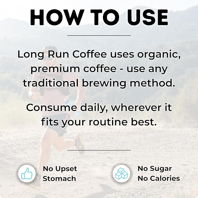 Long Run Coffee – Hydrating Coffee with Electrolytes – All Natural Energy + Hydration + Recovery for Athletes – Stomach Friendly Electrolyte Coffee for Runners (5 lb Dark Roast)