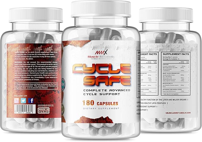 Cycle Safe Liver &amp Organ Defense | Complete Cycle Support | Super Prostate Support | Liver Support | Antioxidant Grape Seed Extract Plus Organ Detox | 180 Capsules Mens Supplement