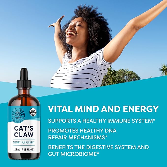 Vimergy USDA Organic Cat’s Claw Liquid – Provides Antioxidant Support* – Benefits The Immune System* – Vegan Gluten-Free Non-GMO – 57 Servings (115 mL)
