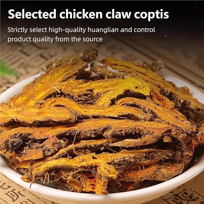 Coptis Chinensis (Huang Lian) Root Whole Pieces 1.06oz (30g) - Dried Whole Herb with Intensely Bitter Taste Natural Sun-Dried Herb for Traditional Use Herbal Tea Additive-Free