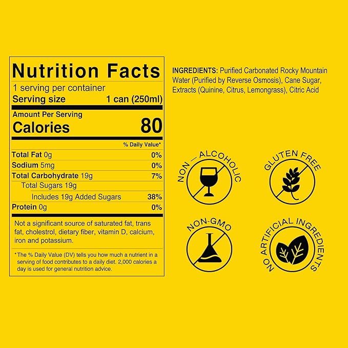 Strongwater Sparkling Indian Tonic Water - 12 Pack Cans (8.4 Fl Oz Each) - Premium Mixer with Quinine Rocky Mountain Water &amp Botanicals - No Added Preservatives Zero Sugar