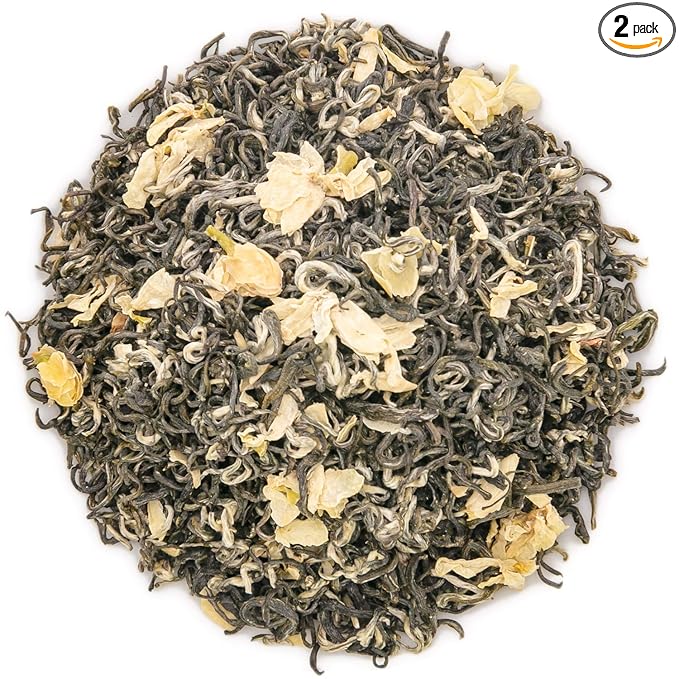 Oriarm 2025 Bi Tan Piao Xue Jasmine Tea Loose Leaf 900g (Pack of 2) - Chinese Mao Feng Green Tea with Jasmine Flowers - Yuqian 1st Grade