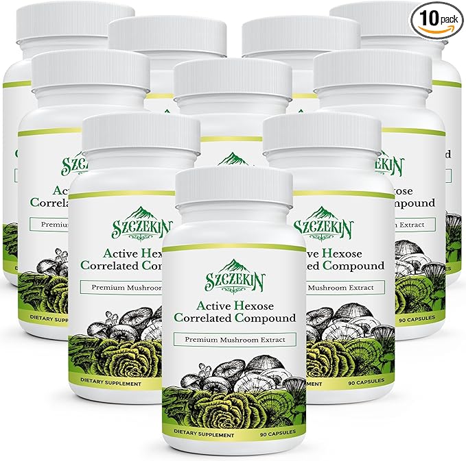 Active Hexose Correlated Compound 1500 mg Supplement Natural 8 Mushroom Extract Supplement Immune System Liver Function Natural Killer and T Cells Activity 900 Veggie Capsules