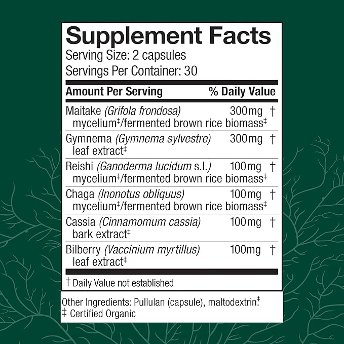 Host Defense MycoBotanicals Capsules - Herbal Supplement with Chaga Reishi &amp Maitake Mushrooms - Mushroom Mycelium Supplement for Healthy Balance - 60 Capsules (30 Servings)*