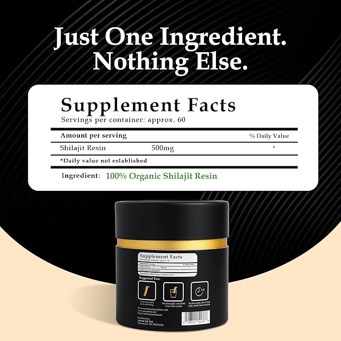 The Most Potent Shilajit – 100% Pure Organic Himalayan Shilajit Resin | 90%+ Fulvic Acid 87+ Trace Minerals | Maximum Strength for Men &amp Women | Supports Energy &amp Focus | 60 Servings | USA Lab