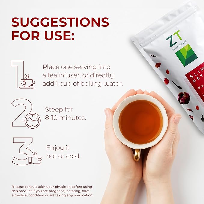 Dr. Zisman ZT Slimming - Goji-Ginger Herbal Tea Blend - Tea with Goji Berries &amp Ginger Root for a Refreshing Flavor - 30 Day Wellness Blend (30 Servings)