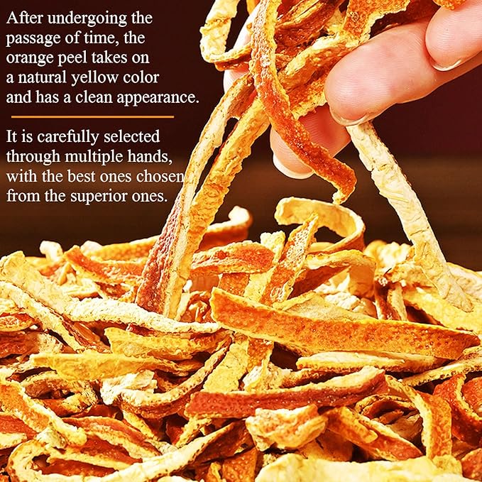 Lingyunxi Dried Orange Peel Tea Dried Tangerine Peel for Tea Aged Mandarin Peel Citrus Chen Pi Si for Cooking 橘皮 陈皮 橘皮丝 陳皮丝