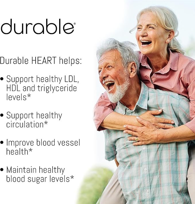 Durable Heart – Bergamonte Citrus Bergamot 1000 mg + Olive Leaf Extract + Vitamin C - Heart Health Supplement for Healthy Cholesterol - Doctor Formulated Vegan Non-GMO Made in USA (180 Capsules)